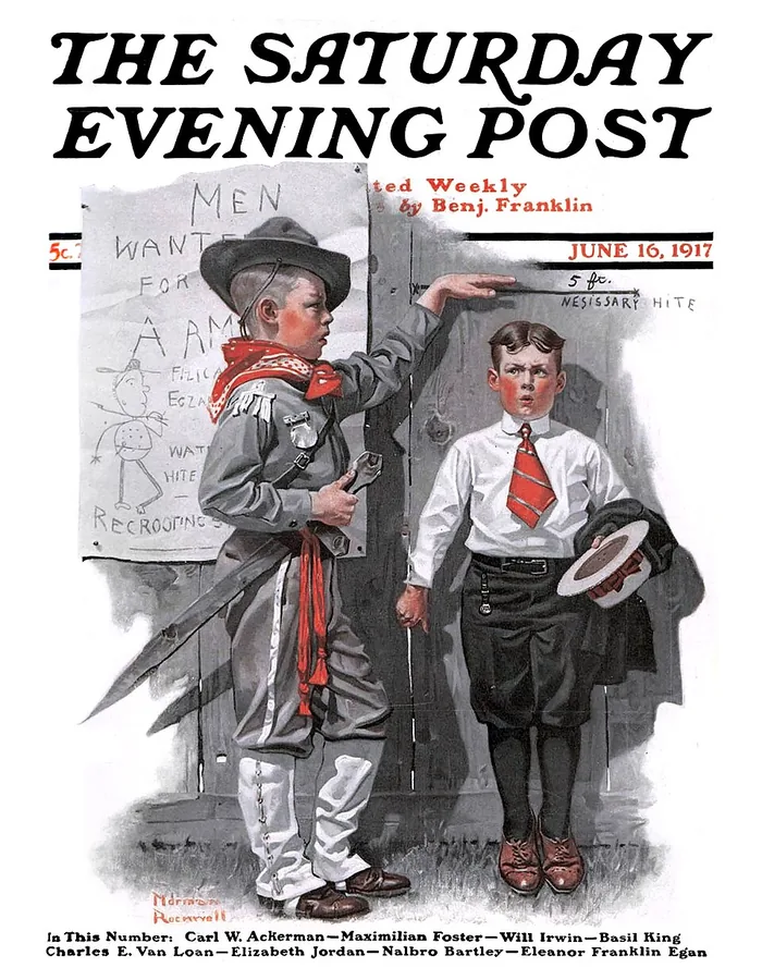 Saturday Evening Post Cover, 16 June 1917 by Norman Rockwell