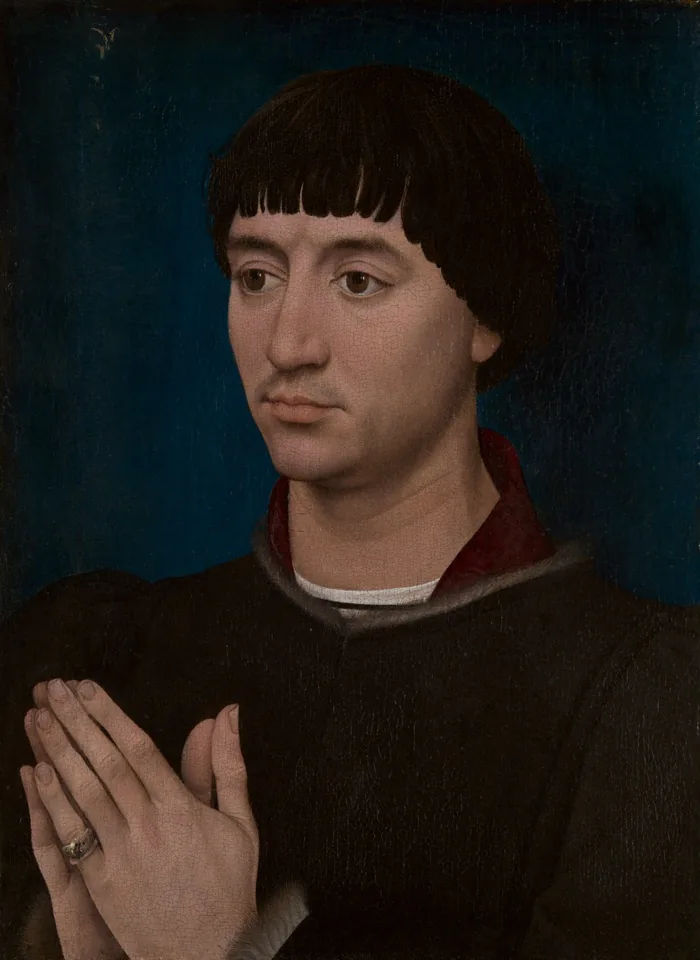 Portrait of Jean Gros (recto); Coat of Arms of Jean Gros (verso) by Rogier van der Weyden